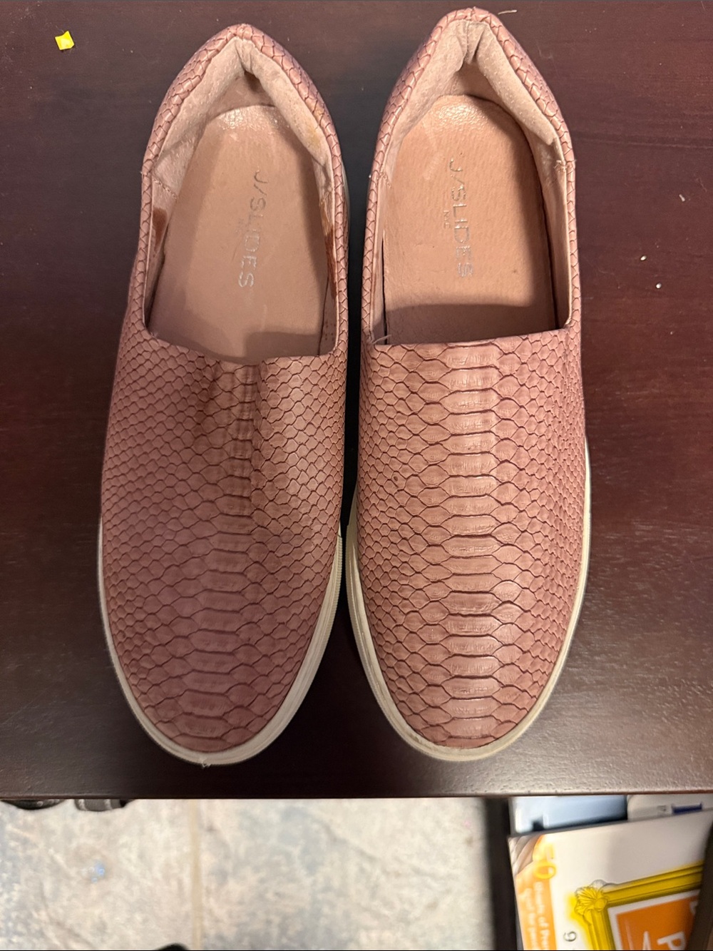 J/SLIDES Rose Slip-On Moccasins with Textured Upper